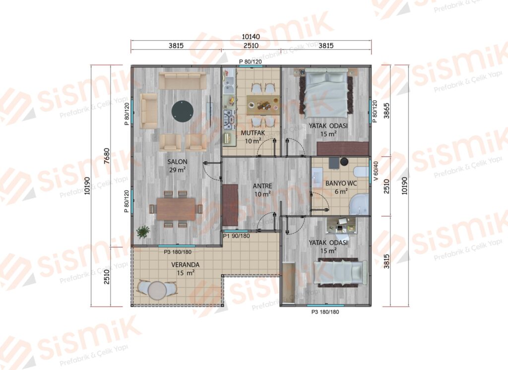 100m2 - Sismik Prefabrik