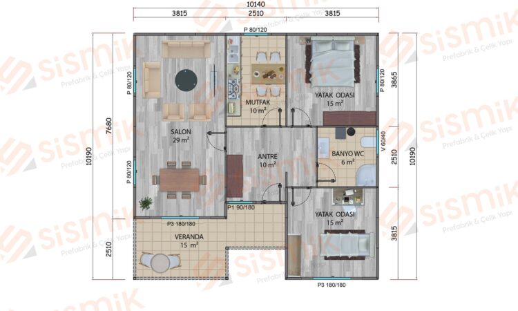 100 m² plan