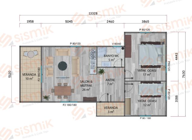 80 m² plan